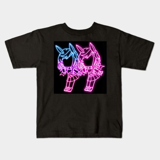 Neon light design gacha Kids T-Shirt by alvian